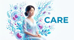 시술 후 회복과 평온함을 상징하는 여성 모델